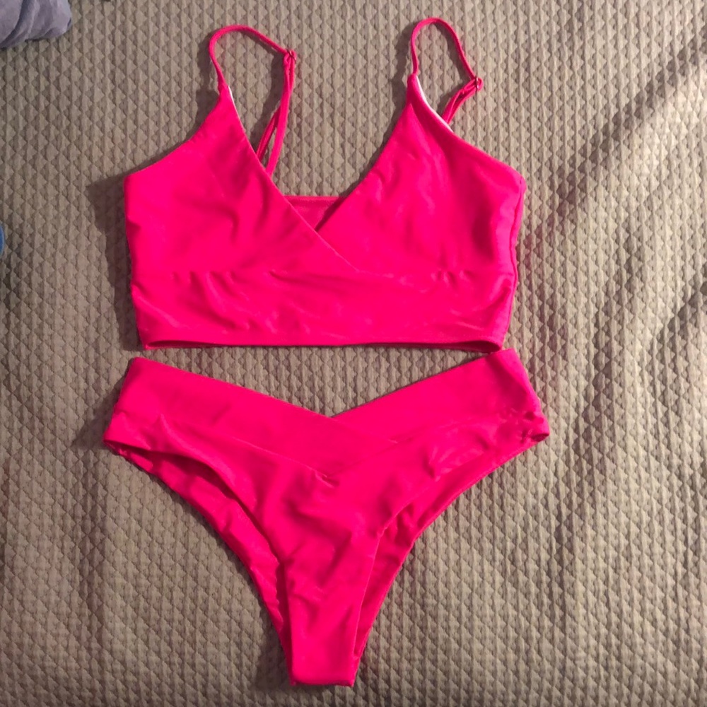 Hot pink SHEIN bikini set